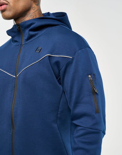 Echt Tech Zip-Up Hoodie - Dark Blue